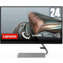 Lenovo Q24i-1L Monitor Gaming FullHD, EyeSafe e Design elegante (1920x1080, IPS, 4ms, 75Hz, HDMI+VGA, FreeSync, Base in Metallo con Speaker Integrati) Inclinazione regolabile, Nero/Grigio, 23.8"