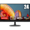 Lenovo D24-20 Monitor - Display 23.8" FullHD (1920x1080, VA, 4 ms, 75Hz, Input HDMI+VGA, Cavo VGA, FreeSync) Inclinazione regolabile - Raven Black
