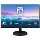 Philips 243V7QDAB Monitor 24" LED IPS FHD, 4 ms, 3 Side Frameless, Low Blue, Flicker Free, HDMI, DVI, VGA, Casse Integrate, VESA, Nero