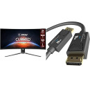 MSI MPG ARTYMIS 343CQR Monitor Gaming Curvo 34", Display 21:9 WQHD (3440 x 1440),165 Hz, 1ms, curvatura 1000R, Pannello VA & KabelDirekt – 2 m – Cavo DisplayPort, DP 1.4, Certificato VESA
