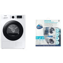 Samsung Elettrodomestici DV90TA240AE/ET Asciugatrice Crystal EcoDry, Front Load, 9 kg, Bianco & CARE + PROTECT Kit di Incolonnamento Universale, Kit di Incolonnamento Salvaspazio