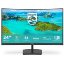 Philips 241E1SCA 24" Gaming Monitor Curvo Freesync 75 Hz LED VA FHD, 4ms, 3 Side Frameless, Casse Audio Integrate, Low Blue Mode, Flicker Free, HDMI, VGA, VESA, Nero