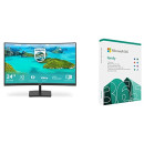Philips 241E1SC 24" Monitor Curvo AMD Freesync 75 Hz LED VA FHD, 4ms, 3 Side Frameles + Microsoft Office 365 Family | Codice d'attivazione via posta