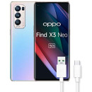 OPPO Find X3 Neo Smartphone 5G, Qualcomm865, 6.55''FHD+AMOLED, 4 Fotocamere 50MP, RAM 12GB+ROM 256GB, 4500mAh, WiFi 6, Dual Sim, Cavo dati OPPO Tipo-C, Argento (Galactic Silver) [Versione Italiana]