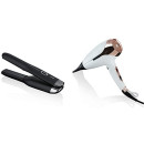 ghd Unplugged Styler - Piastra per capelli senza fili (Nera) & Helios Asciugacapelli - Asciugacapelli Professionale (Bianco),32 x 24.8 x 10.9 cm; 740 grammi, One Size