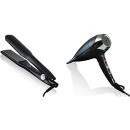 ghd Max Styler, Piastra per Capelli con Lamelle Ampie, Nero & Helios Asciugacapelli - Asciugacapelli professionale (Nero)
