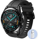 HUAWEI Watch GT 2 Smartwatch con adattatore Huawei AP52, GPS, 15 modalità di allenamento, display del quadrante in vetro 3D, chiamata tramite Bluetooth, Nero (Matte black),46 mm