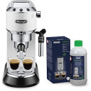 De'Longhi Dedica EC685.W Macchina da Caffè Espresso Manuale e Cappuccino, Caffè in Polvere o in Cialde E.S.E. & DLSC500 ECODECALK Decalcificante Macchine Caffè Ecologico, Materie Prime Naturali