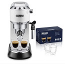 De'Longhi Dedica EC685.W Macchina da Caffè Espresso Manuale e Cappuccino + 2 bicchieri espresso, Caffè in Polvere o in Cialde E.S.E., 1350 W, Bianco