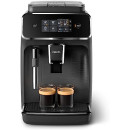 Philips Macchina da caffè automatica Series 2200, 2 bevande, Pannarello classico, Macine 100% ceramica, Display touch intuitivo, Filtro AquaClean, My Coffee Choice, Nero Lucido (EP2220/10)